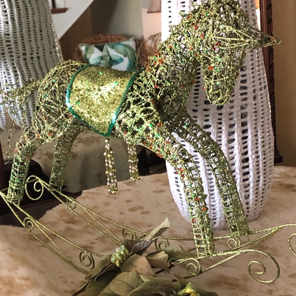 NWT Large Christmas Sparkle Rocking Horse - Picture 1 of 7